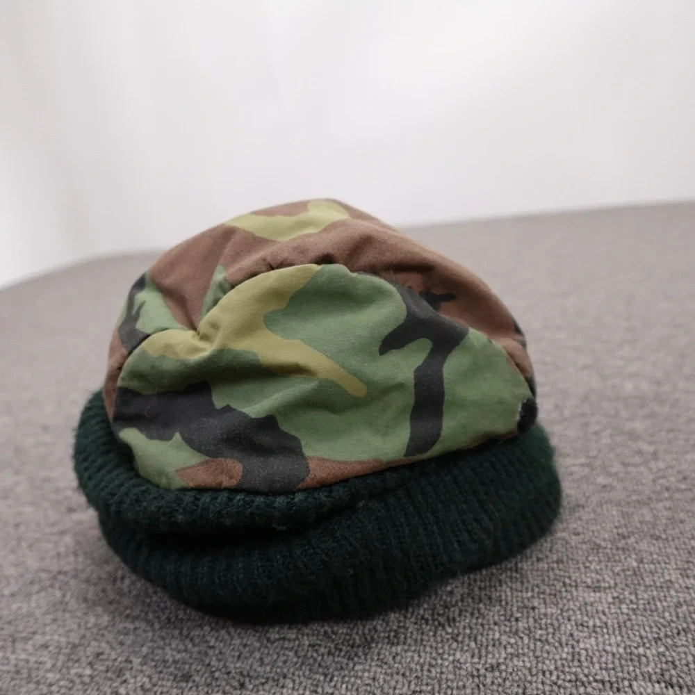 Vintage Camo Hat Beanie Fitted Mens One Size Green Gore-Tex Thinsulate 80s